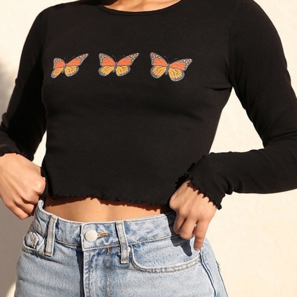 Urban outfitters ruffled long sleeve